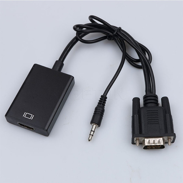 VGA To HDMI Converter Adapter Output 1080P HD+Audio TV AV HDTV Video Cable Converter Adapter for Wholesale