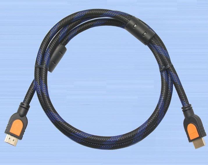 HDMI Male to Male cable 5ft 1.5m 1080p with Netting, ferrite core