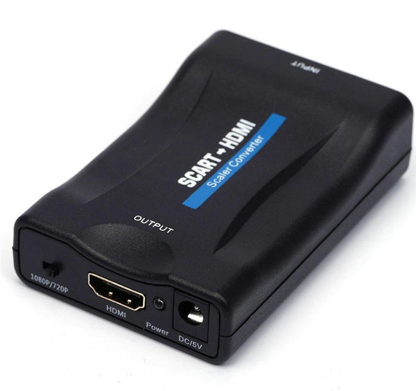 1080P HDMI to SCART to HDMI Composite Video Stereo Converter Audio Adapter with USB Cable For Sky Box HD TV DVD STB 50pcs DHL