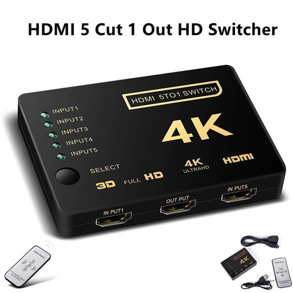 HDMI Splitter Audio Connector 4K 5 Cut 1 Out High Quality HDMI Audio Video Switcher YS-278