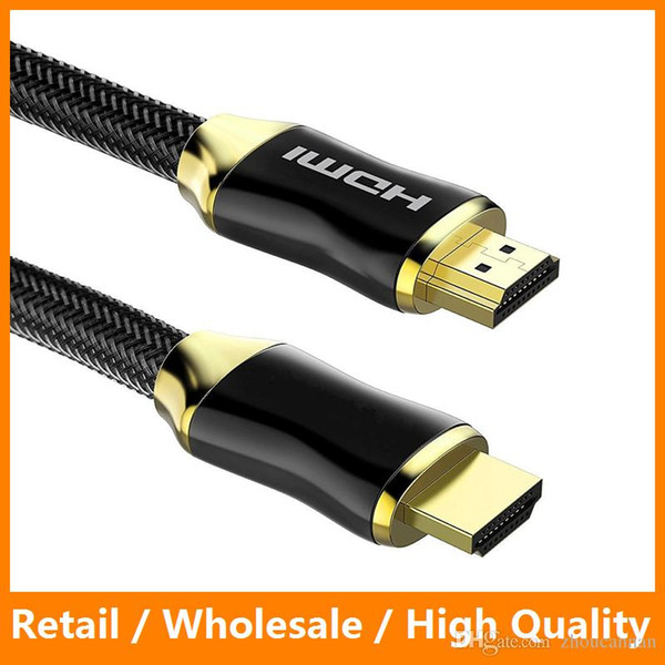 4K HDMI Cable Gold Plated Plug Black Wowen Nylon HDMI Cable 1080P for Macbook Computer TV Xbox 1m 3m 5m 10m