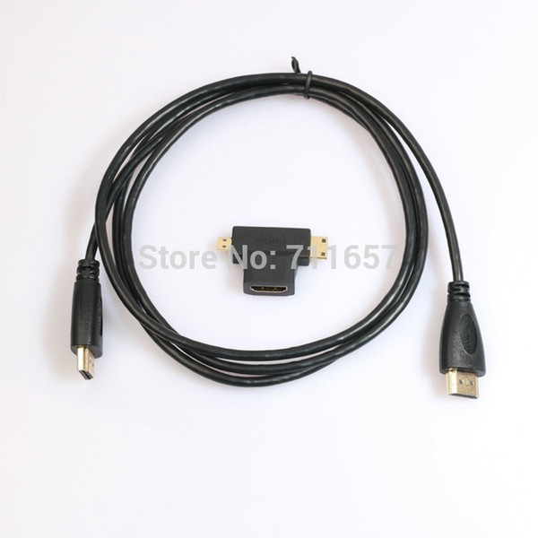 50pcs High Speed V1.4 HDMI Cable with 3 in 1 Mini HDMI Micro Adapter for Xbox 360 HDTV 1080P Mobile etc