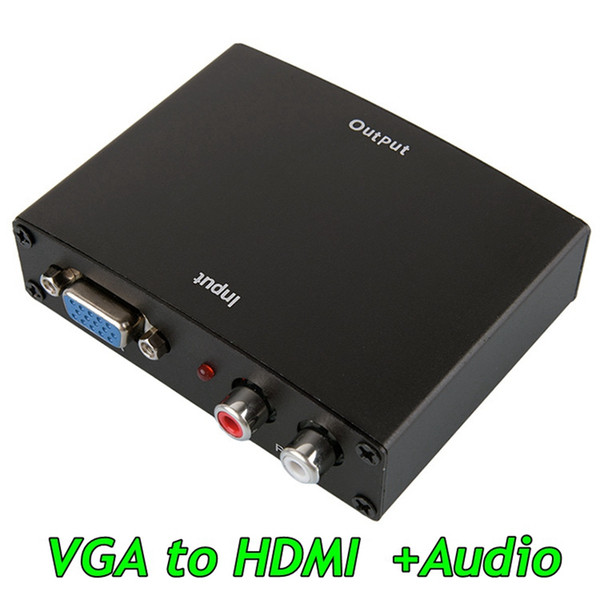 Metal Box 1080p VGA to HDMI adapter Vga To Hdmi with audio Hd Hdtv Video Converter Box Adapter for Pc Laptop Dvd