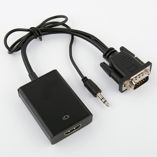 New VGA Male To HDMI Output 1080P HD +Audio TV AV HDTV Video Cable Converter Adapter