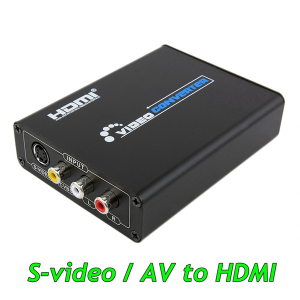 Metal Box Composite AV S-video to HDMI Converter Video Audio Convertion 1080P for Multi-display Monitor PC HDTV