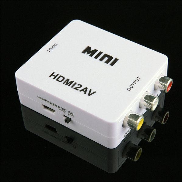 Composite HDMI to AV CVBS 3RCA Video Converter Adapter Full HD 720P 1080P For HDTV VCR DVD VHS PS3 Xbox White New