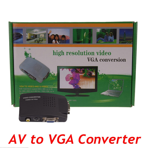 TV BNC AV S S-video to VGA Converter TV Signal Adapter Converter S Video to VGA Switch Conversion Digital Box Support 1080P