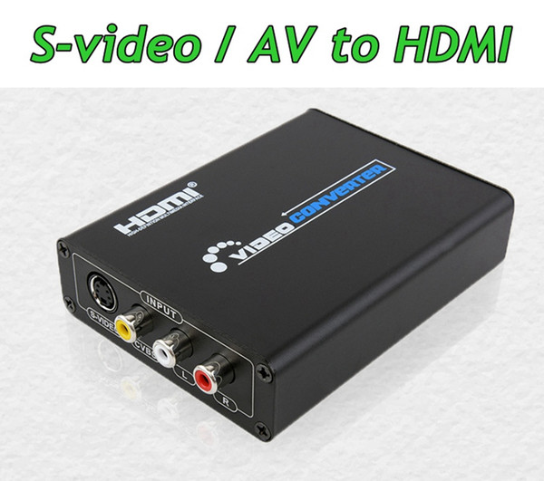 Metal Box Converts Analog CVBS, S-VIDEO and audio L R to HDMI signals Composite AV S-video to HDMI Converter