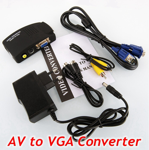 Cheap Digital AV S video to VGA TV Signal Converter Adapter S-video to VGA Switch Conversion for PC Notebook