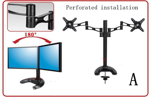 Dual Monitor Stand Desktop Computer Monitor Desktop Stand Bracket 14-27 inch LCD Monitor Stand Rotatable Adjustable Monitor Holder Mounting