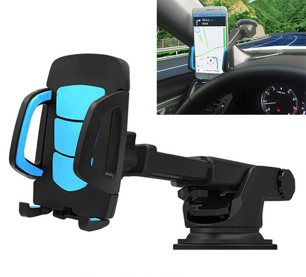 Universal Bracket Car Phone Holder Extendable Dashboard Mount Phone Windshield Stand Holder Windshield For Samsung For Iphone