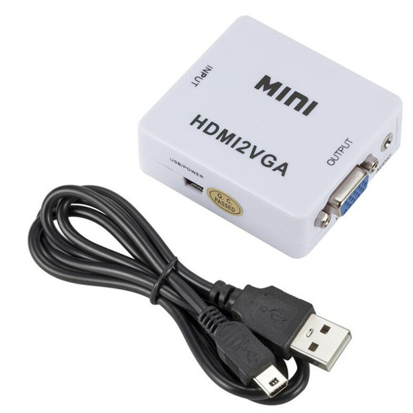 Full HD 1080P HDMI to VGA Converter With Audio HDMI2VGA Adapter Connector For PC Laptop to HDTV Projector HDMI 2 VGA Converter