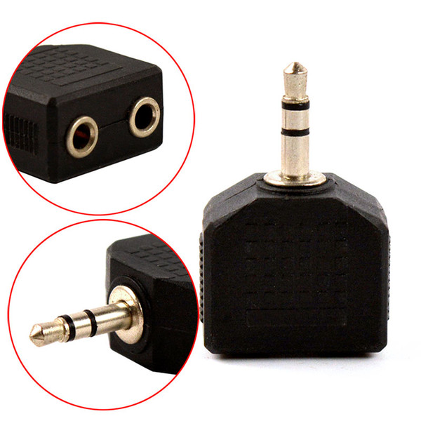 20 Pieces/Lot 3.5mm Jack 1 to 2 Double Earphone Headphone Y Splitter Cord Adapter Plug Aux Audio Mic Splitter Earphone Adapter