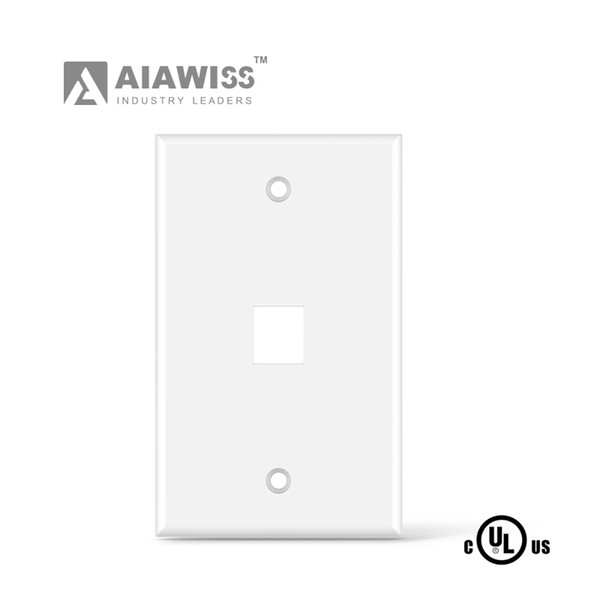 AIAWISS AW005 4-Port QuickPort Wall Plate, White&Lvory