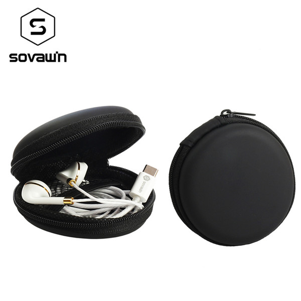 Sovawin Protable Earphone Case Bag Headphone Case Bag Earbud Carrying Storage Bag Pouch Hard Case Earphone Accessories