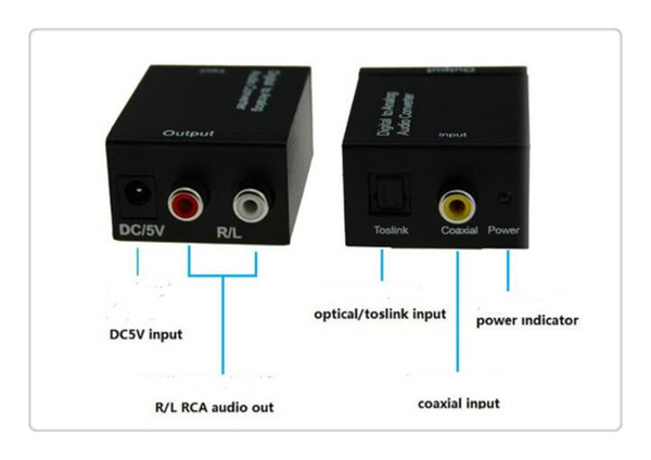 Digital Adaptador Optic Coaxial RCA Toslink Signal to Analog Audio Converter Adapter Cable