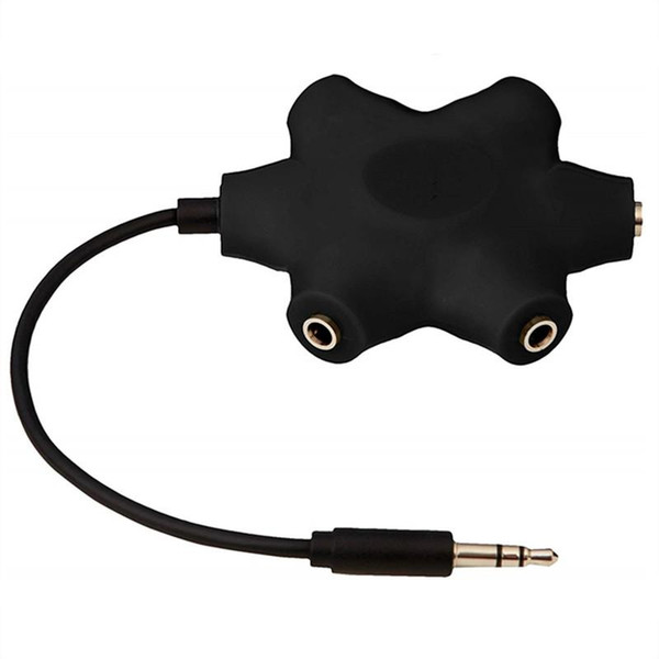 High Quality 5 in 1 3.5mm Audio Cable Earphone Splitter Adapter 5Way Headphone Multi Splitter Audio Adapter Earphone