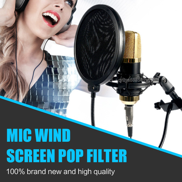 Double Layer Studio Microphone Mic Wind Screen Pop Filter/ Swivel Mount / Mask Shied For Speaking Recording