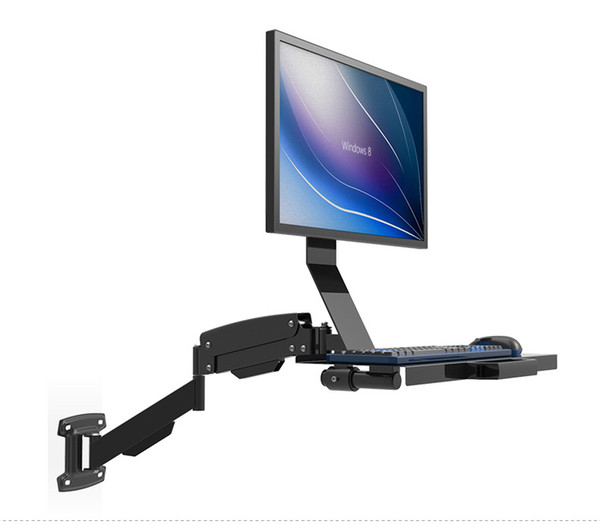 Wall Mount Gas Spring Monitor Keyboard Tray Holder LCD Monitor Holder Arm TV Mount Sit-Stand Working Station Loading 2-10kgs