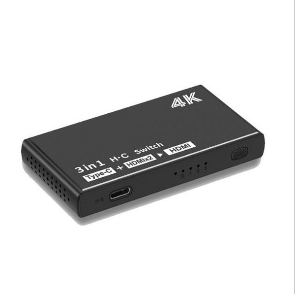 type-c+2 HD HDMI Switcher 3 In 1 Out Computer 4K Connecter Hub 3 In 1 HDTV Video Splitter