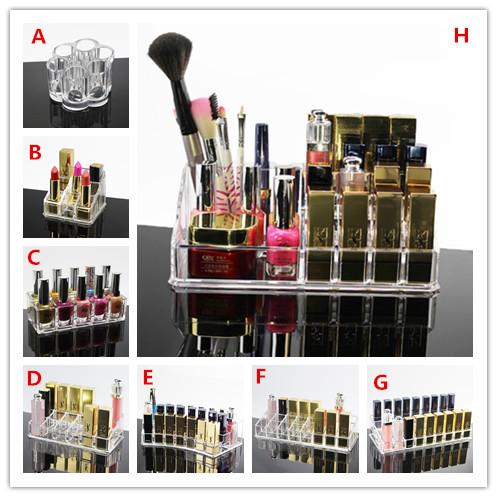 Transparent Lipstick Acrylic Thicker Cosmetic makeup Display Stand Storage Box Mascara Inclusion Baskets e cig display holder free shipping