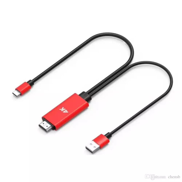 Cable Adapter USB-C to HDMI USB 3.1 Digital AV Adapter Type-C to HDMI 4K HDTV Cable for Samsung S8/S9 Galaxy Note8