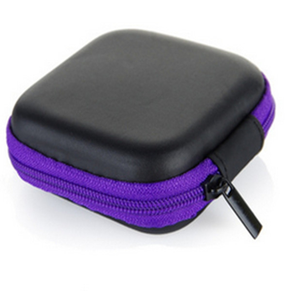 Free shipping Mini Zipper Hard Headphone case,leather Earphone bag,Protective Usb cable organizer,Portable Earbuds Pouch box