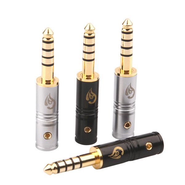 4pcs High Quality 4.4mm Plug Audio Jack Gold-plated 5-pole HiFi Headset Assembly Connector Adapter DIY Stereo Repair Headset Repair Jack