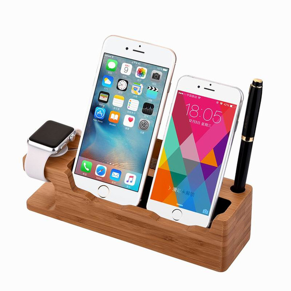 The Newest Wooden Charging Dock Station Mobile Phone Holder Stand Formobile phone For iWatch Cellphone Holder Stand