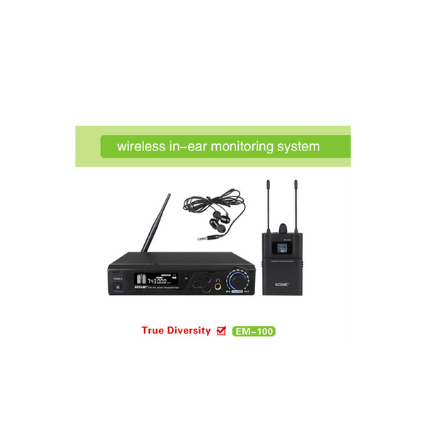 NEW Top Quality 100 Meter Long Working Distance Professional Wireless in ear Monitor System ACEMIC EM-100 BY AIBIERTE