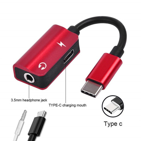 2 in 1 Type-c Male to 3.5mm Audio Digital + Type-c Female Adapter Cable for Headphone Headset Smartphone