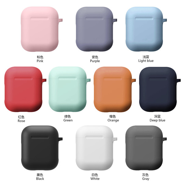 AirPods Accessories Shockproof Case Cover Portable & Protective Silicone for Apple Airpods 2&1(Front LED Not Visible)