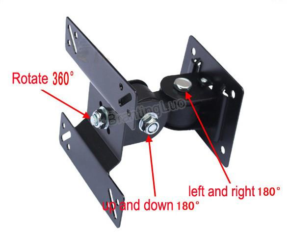 Free Shipping 360 Degree Full Motion 14-24 inch LED LCD TV Wall Mount Monitor Holder Bracket