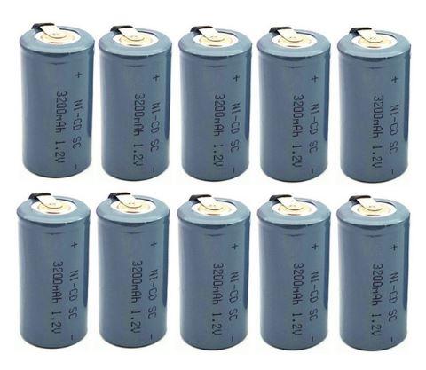 10pcs vtc5 25r SC 3200mah SC 1.2V high quality Ni-CD Battery Sub C SC 22420 with an Extension Cord Processed into Tools Battery Pack