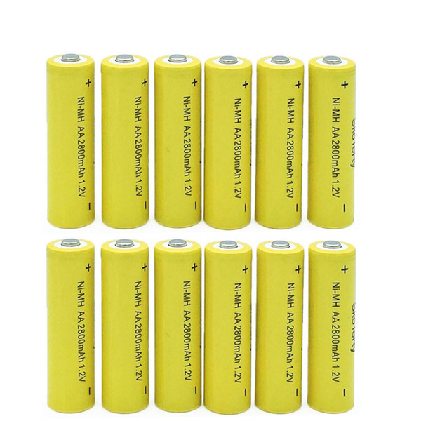 12 pcs AA Ni-MH 1.2 V AA Rechargeable 2800 mAh Neutre Batterie Rechargeable batterie aa batteries