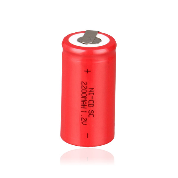 12pcs vtc5 25r SC 1.2V high quality 22*42 Ni-CD Batterie Sub C SC 22420 avec une Rallonge transformés en Outils bloc-pile 2200 mAh ROUGE