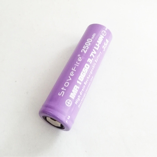 High Quality 100% 5C Power battery stovefire IMR 18650 2500mAh 35A 3.7V Rechargable Lithium Batteries., Can be used for 60W e-cigarettes,