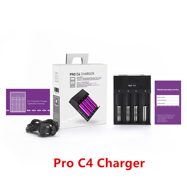 Authentic Fest PRO C4 Charger Lush Q4 Charger USA Plug for 26650 18650 20700 21700 Battery