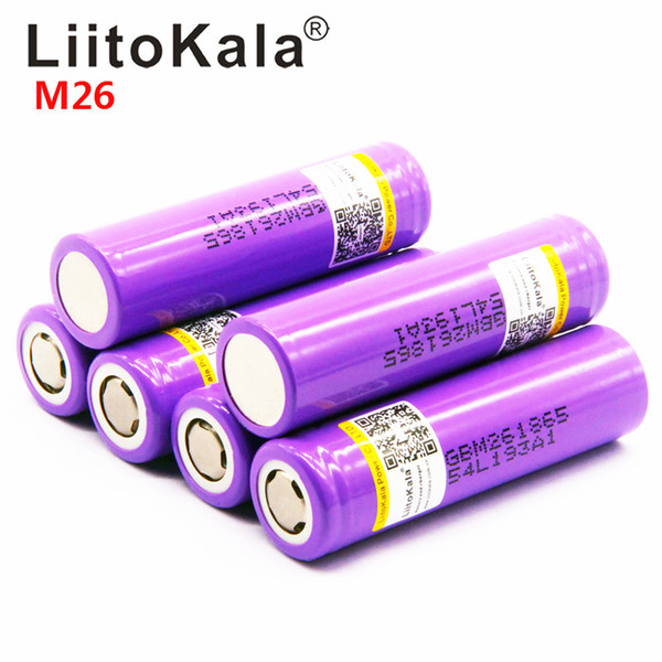 100% original LiitoKala for LG M26 18650 2600mah 10A 2500 li-ion rechargeable battery power safe battery for ecig/scooter