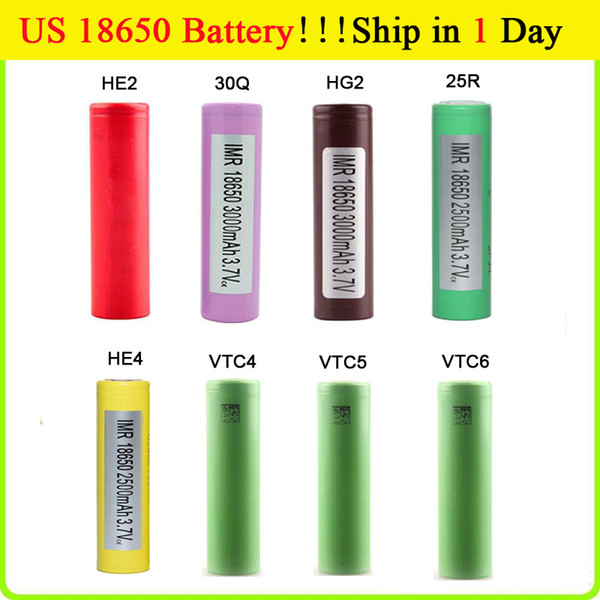 100% High quality VTC4 2100mAh VTC5 2600mAh VTC6 3120mAh INR 25R 2500mah 30Q HG2 3000mAh He2 HE4 2500mAh 35A 18650 Rechargable battery