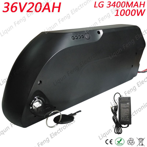 36V Shark lithium ion battery pack 36V 20AH use LG cell Electric Bike battery with USB fit for 36v 500w 1000W Bafang Motor kit