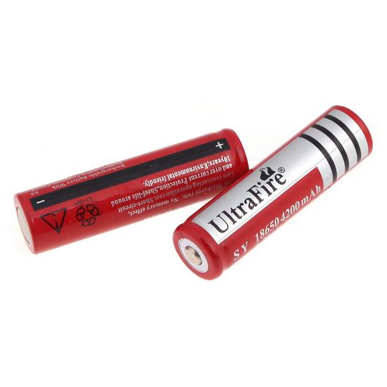 Genuine Ultrafire 18650 4200mAh 3.7V Li-lon Battery Rechargeable Battery Red For LED Flashlight Torch Fedex Free Shipping