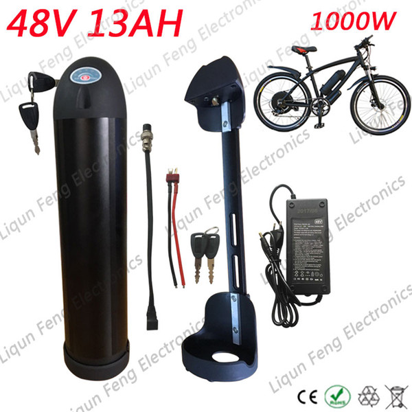 No Tax Water Bottle High power 1000W 48V 13AH Lithium ion Bottle Ebike battery fit Bafang/8fun BBS02 1000W Motor with 2A Charger