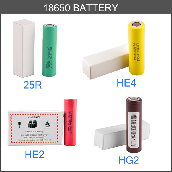 Original 18650 battery LG HG2 3000MAH HE4 HE2 2500mAh Max 35A High Drain INR18650 25R Lithium Battery fit alien 220w cig