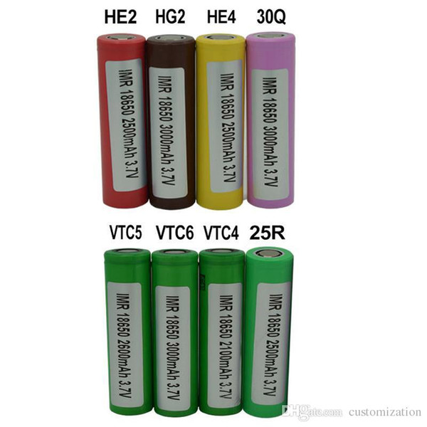 100% High Quality 25R 18650 30Q VTC4 VTC5 VTC6 INR Battery 2500mAh 3.7V 20A Rechargable Lithium Samsung Batteries Cell For E Cig Box Mod