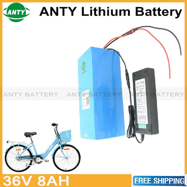 Lithium Bicycle Battery 36v 8Ah 350W e Scooter Battery 36v with 42v 2A charger 15A BMS eBike Battery 36v Russia Free Shipping