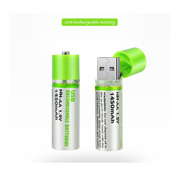 New Arrival 2Pcs AA Battery Nimh AA 1.2V 1450MAH Rechargeable Battery NI-MH USB AA 1450MAH