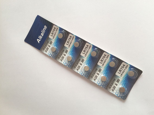 Free shipping!1.5V Button cell LR48 AG5 Calculator battery LR754 LR193 watch battery 10pcs/card 200pcs/lot