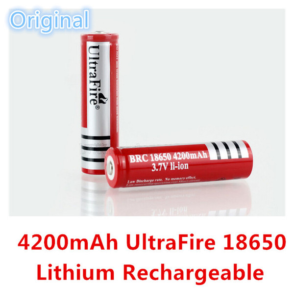 High Quality Original Red UltraFire 18650 Real 4200mAh 3.7V Lithium Rechargeable Batteries For LED Flashlight A+ E cig Battery Laser Cheap