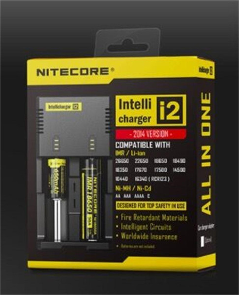 New Nitecore I2 Universal Charger for 16340 18650 14500 26650 Battery E Cigarette 2 in 1 Muliti Function Intellicharger Rechargeable DHL